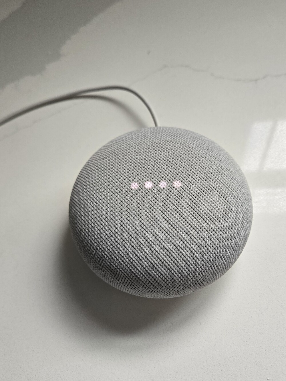 Google Smart Speaker Packaging — White with Multicolor Logo